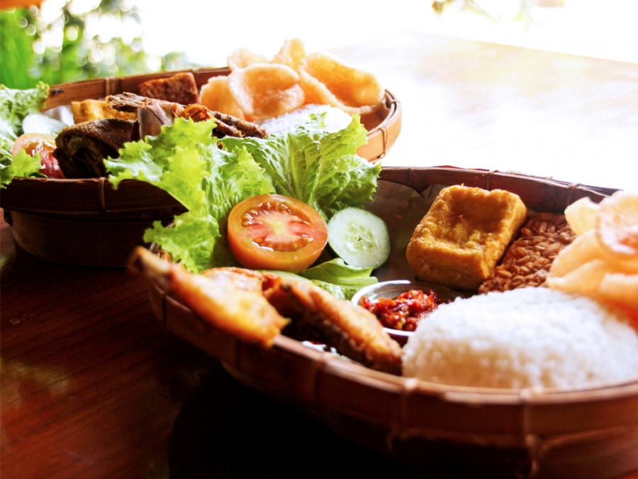 A seafood dish on a table in Bandung
